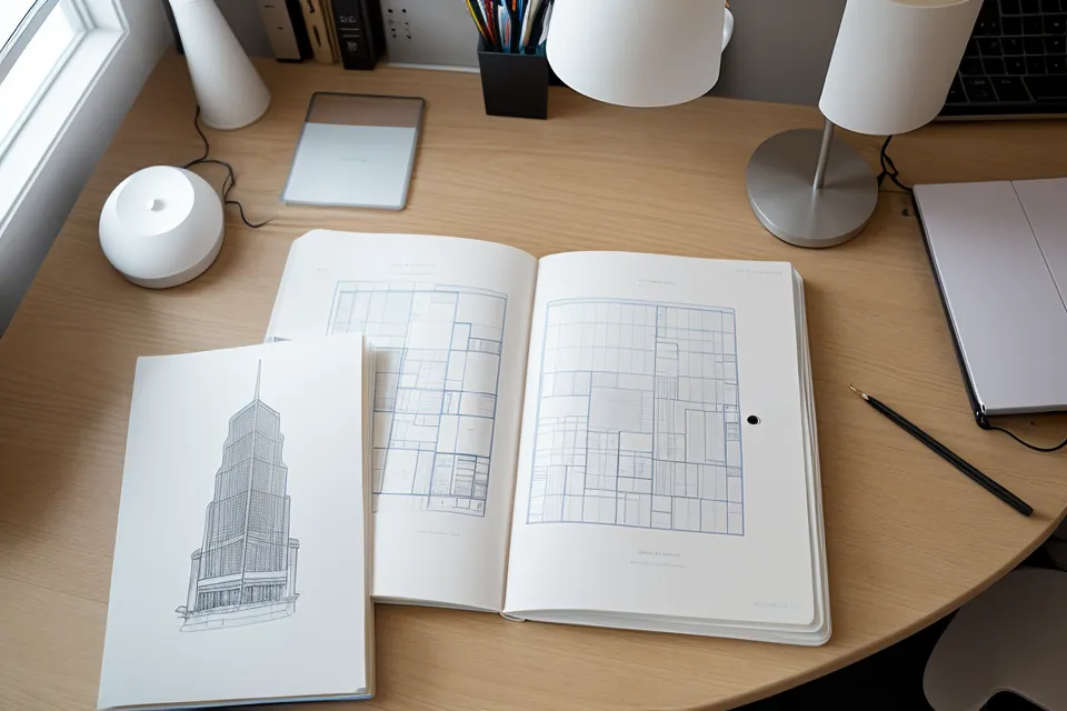 Plano de dibujo técnico en AutoCAD con correcciones en rojo antes de construir los bloques dinámicos