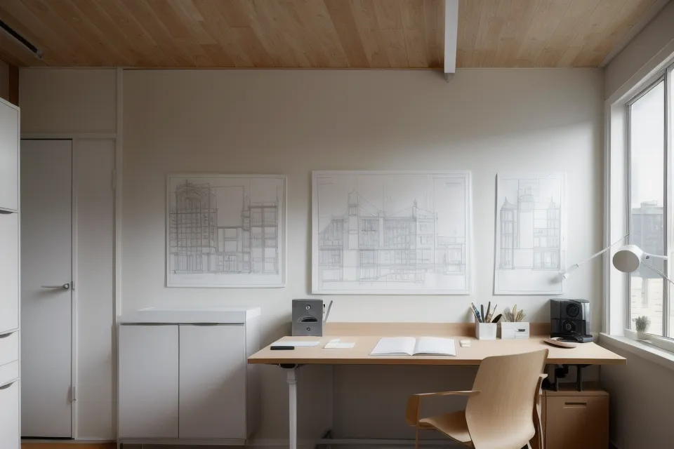 Portfolio de arquitectura terminado e impreso junto a una maqueta física del proyecto