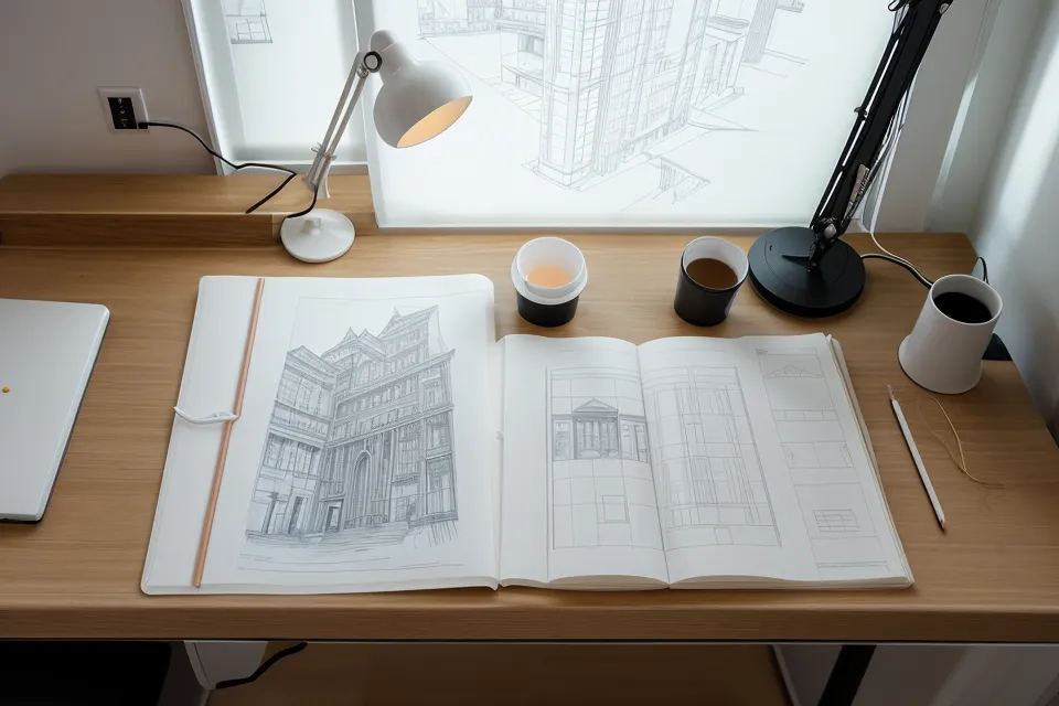 Panel de vínculos de Illustrator mostrando renders pesados vinculados a una lámina de arquitectura
