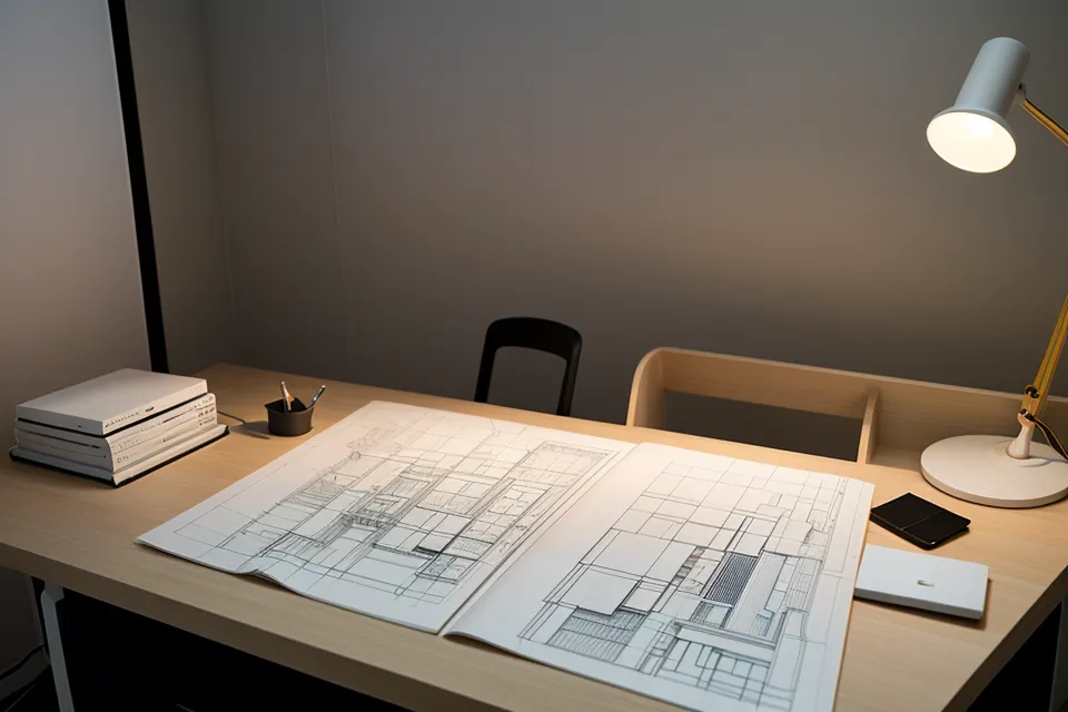 Estudiante de arquitectura planificando a mano la retícula del portfolio antes de abrir Illustrator