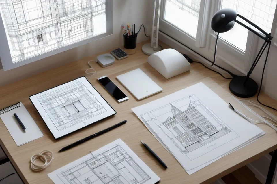 Vista isométrica de un proyecto de arquitectura pasada de AutoCAD a Illustrator para una lámina de dibujo técnico