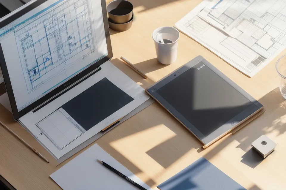 Plano de planta en AutoCAD antes de convertirse en la base de una vista isométrica para Illustrator
