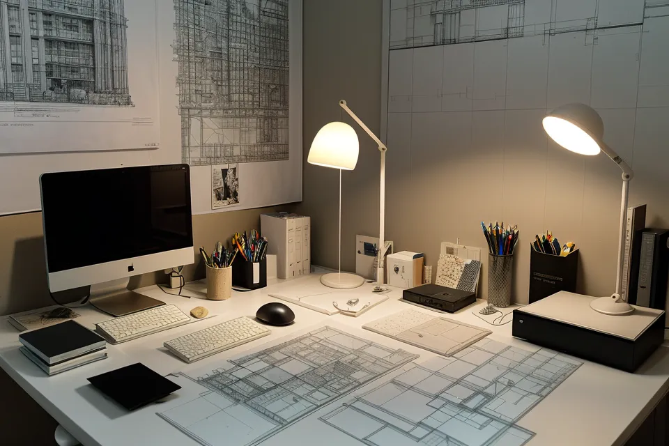 Comparativa de jerarquía visual en un plano de arquitectura con distintos grosores de línea en Illustrator