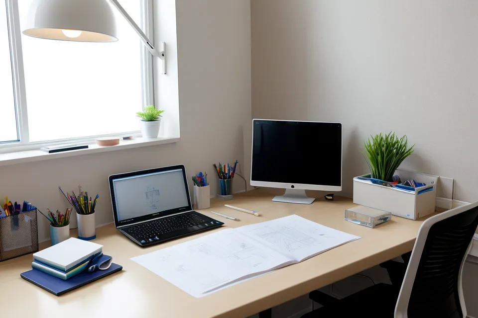 Curso AutoCAD Master para PFC de arquitectura: lámina técnica de tesis sobre la mesa de dibujo