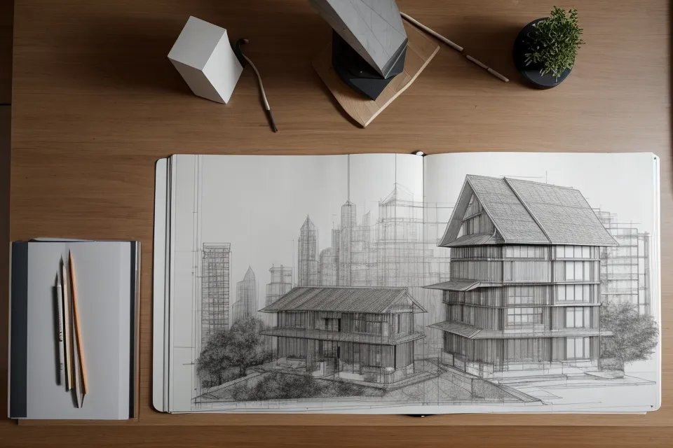Archivo de AutoCAD con capas sin depurar antes de pasar al portfolio de estudiante en Illustrator