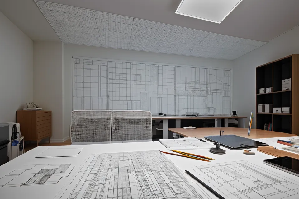 Ventana de configuración de una retícula de columnas en Adobe Illustrator sobre una mesa de trabajo A3 para portfolio de arquitectura