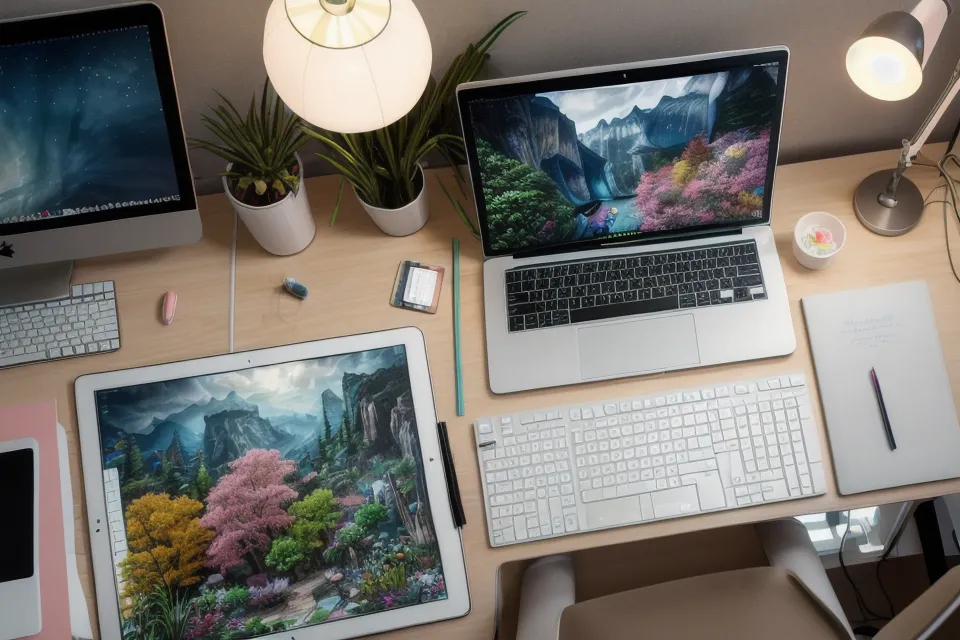 Estudiante de arquitectura coloreando una planta de vivienda social en Illustrator con tableta gráfica